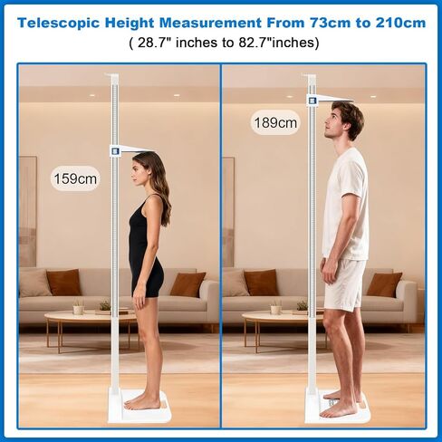Medical Height Measurement for Wall, Aluminum Alloy Lightweight Stadiometer Height Rod 73-210 cm for All Ages, 5-Section Telescopic Height Rod for Home, Gym, Fitness Centers, Office Examination, Kids in Kuwait