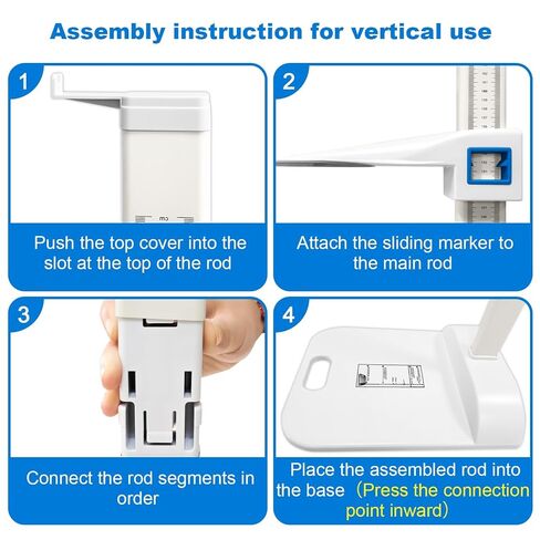Medical Height Measurement for Wall, Aluminum Alloy Lightweight Stadiometer Height Rod 73-210 cm for All Ages, 5-Section Telescopic Height Rod for Home, Gym, Fitness Centers, Office Examination, Kids in Kuwait