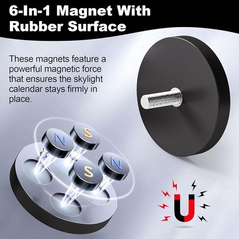 3 PCS 15-Inch Skylight Calendar Strong Magnetic Stand, Easy to Install, Strong Magnetic Adsorption Force, Suitable for Office Desks Refrigerators Classrooms (with Little Sponge) in Saudi Arabia