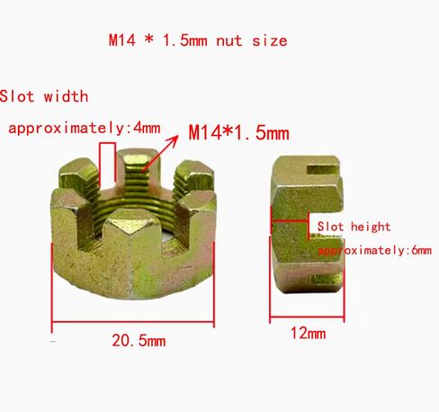 Slotted nut, M14*1.5mm.20pcs/lot in Saudi Arabia