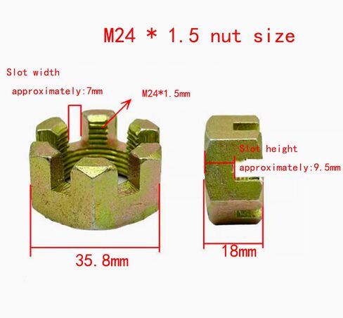 Slotted nut, M24*1.5mm.20pcs/lot in Saudi Arabia
