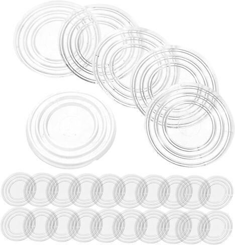 Lurrose 200pcs Clear Glass Table Bumper Pads - Tabletop Spacers Threaded Design for Furniture and Stability in Saudi Arabia