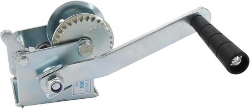Hand Winch Boat Trailer Winch 2500 رطل خطاف ثقيل مع حزام سوداء من البوليستر الأسود 23 قدمًا ، وينش في اتجاهين محمولين للورق المقطورات ATV UTV Boat Marine in Kuwait