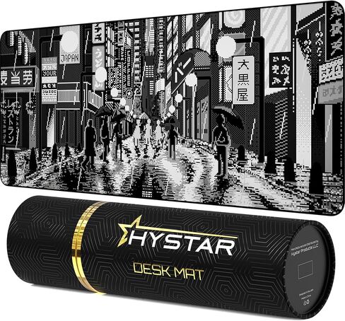 Hystar ممتدة ألعاب الماوس لوحة | XXL 36 "x 16" | سميك 5 ملم ، سطح مقاوم للماء ، نسيج البوليستر الناعم ، وقاعدة المطاط الطبيعية | الرجعية طوكيو (الوردي والطي) in Kuwait