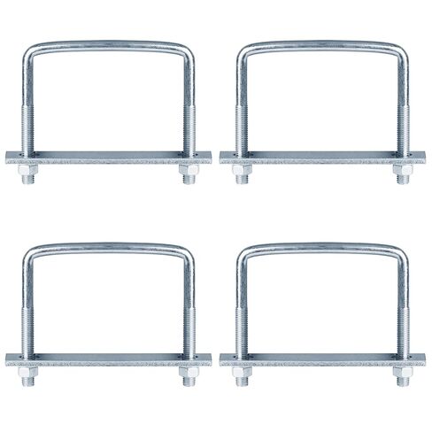 4 Pcs 6 Inch Wide Square U-Bolt for Trailer, 1/2" x 6-1/8" x 5-1/8", Electro-Galvanized Steel in Saudi Arabia