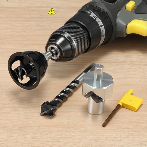 Marhynchus Dog Hole Chamfer Reamer Tool Dog Hole Shaping Trimmer Dog Hole Tool Set with Aluminum Alloy 19mm Drill Bit Chamfer Tool Vertical Drill Locator for Woodworking Workbench in Saudi Arabia