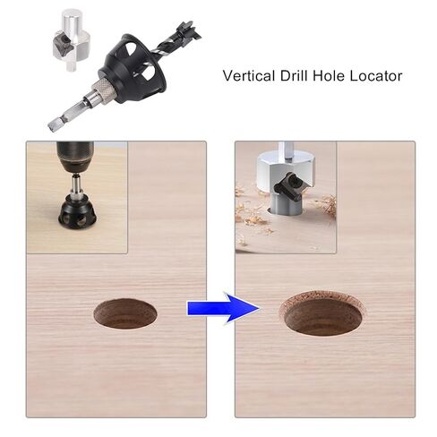 Marhynchus Dog Hole Chamfer Reamer Tool Dog Hole Shaping Trimmer Dog Hole Tool Set with Aluminum Alloy 19mm Drill Bit Chamfer Tool Vertical Drill Locator for Woodworking Workbench in Saudi Arabia