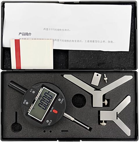 Digital Chamfer Gage, Electronic Radius Radian Indicator Ruler, with 2 Pcs Measuring Jaw(90/120° Angles), Range Radius: 3-80mm, Chamfer: 0.5-21mm; Accuracy: 0.001mm in Saudi Arabia