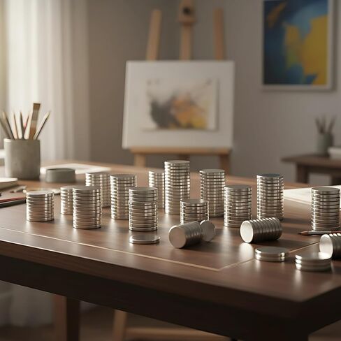 100 Pcs Strong Mini Disc Holding Discs, Neodymium Rare Earth Permanent Round Fasteners for Crafts Whiteboards Science Projects, with Strong Attachment Force in Kuwait