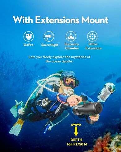 EDGE K5 Underwater Scooter Detachable Modular Gear,3 MODE,Max Speed 2m/s,164ft Depth Rating,Fast recharged Sea Scooter,Adult/Kids with Camera Mount,for Pool, Scuba diving,Snorkeling and Sea Adventures in Saudi Arabia