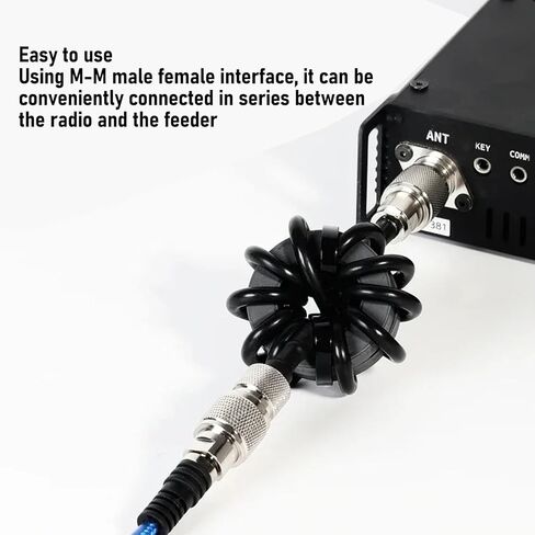PUSOKEI EM25 Shortwave Choke Balun، مرشح ضوضاء RF 1.8-30 ميجاهرتز مع موصل PL-259 إلى SO-239، خنق الوضع المشترك 100 وات PEP لاتصالات هوائي راديو هام والعمليات الميدانية in Saudi Arabia