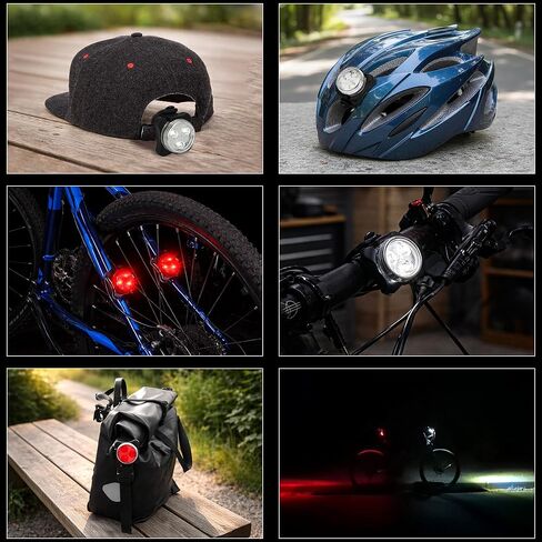 4PCS USB Rechargeable Bike Lights Set – Waterproof LED Front & Back Headlight and Rear Tail Light for Mountain Bicycle, 4 Modes Silicone Lighting Accessories, Plastic Bright Outdoor Night Riding Lamp in Kuwait