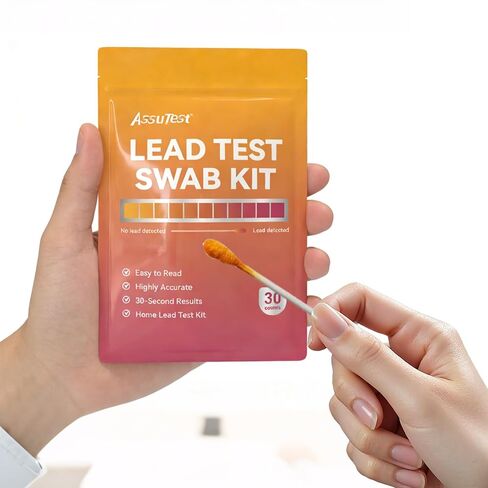 مجموعة اختبار الرصاص للأطباق، 30 قطعة من شرائط مجموعة اختبار طلاء الرصاص، مجموعة مسحات اختبار الرصاص، ألعاب سيراميكية، مجوهرات خشبية معدنية، جميع الأسطح، كشف سريع للرصاص في المنزل in Kuwait