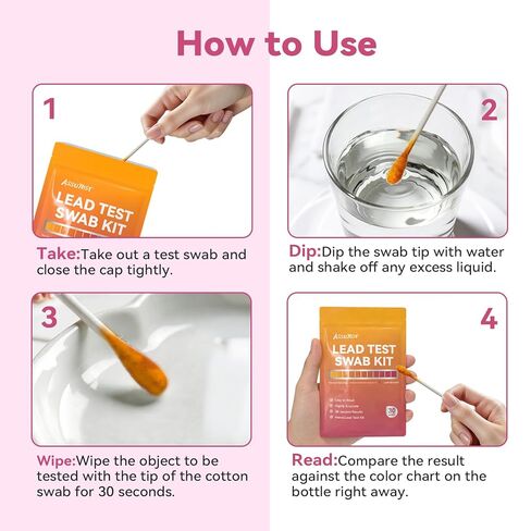 مجموعة اختبار الرصاص للأطباق، 30 قطعة من شرائط مجموعة اختبار طلاء الرصاص، مجموعة مسحات اختبار الرصاص، ألعاب سيراميكية، مجوهرات خشبية معدنية، جميع الأسطح، كشف سريع للرصاص في المنزل in Kuwait