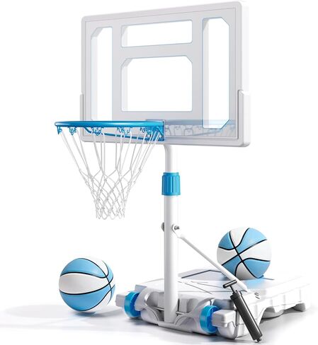 BACKYARD BLITZ Pool Basketball Hoop, 32in Portable Swimming Basketball Hoop for Pool, Stainless Steel Rust-Proof Basketball Goal Set Outdoor/Indoor in Kuwait