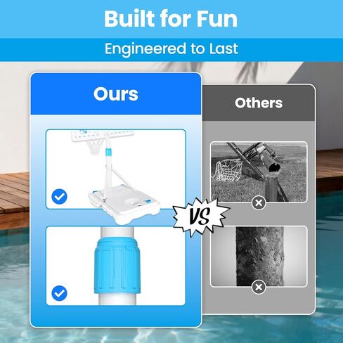 BACKYARD BLITZ Pool Basketball Hoop, 32in Portable Swimming Basketball Hoop for Pool, Stainless Steel Rust-Proof Basketball Goal Set Outdoor/Indoor in Kuwait