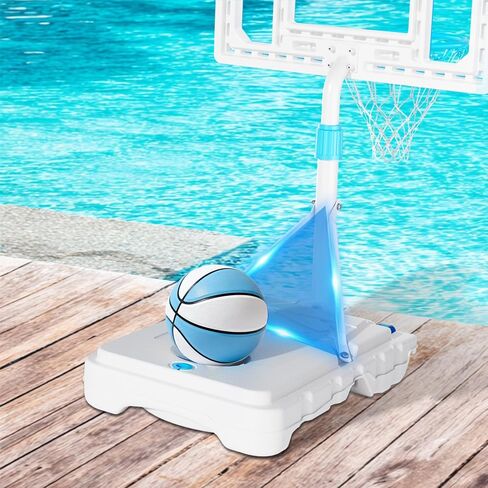 BACKYARD BLITZ Pool Basketball Hoop, 32in Portable Swimming Basketball Hoop for Pool, Stainless Steel Rust-Proof Basketball Goal Set Outdoor/Indoor in Kuwait