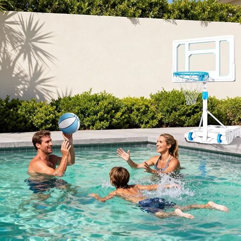 BACKYARD BLITZ Pool Basketball Hoop, 32in Portable Swimming Basketball Hoop for Pool, Stainless Steel Rust-Proof Basketball Goal Set Outdoor/Indoor in Kuwait