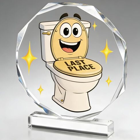 Toilet Trophy - Acrylic Championship Trophy Award, 4.72x5.27 Inch - Perfect for Sports Tournaments, Academic Competitions, School Awards, Party Prizes for Adults in Saudi Arabia