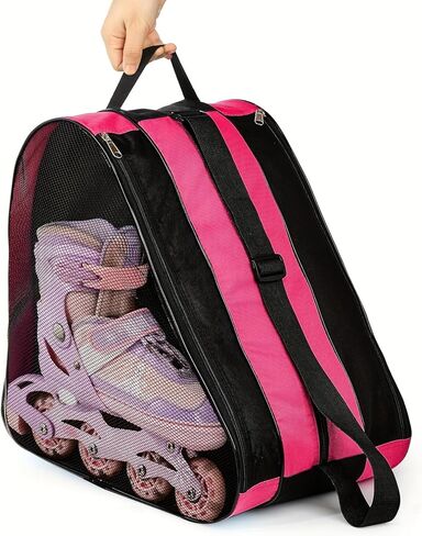 Three-Layer Large Capacity Skate Storage Bag, Thickened Ice Skate Bag, Adjustable Shoulder Strap, Suitable for Ice, Inline Skates and Four-Wheel Skates Storage in Saudi Arabia