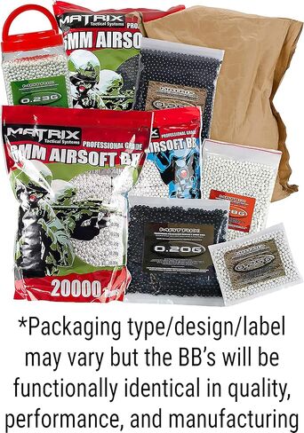 Evike Airsoft - 0.40g Sniper MAX Grade 6mm Airsoft BB by Matrix (Color: White / 1,000 Rounds) in Kuwait