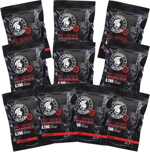 Lancer Tactical Airsoft BBS - 6mm, 0.2g (10,000 Rounds) Competition Grade Airsoft BBS .2g 6mm Pistol Gun Sniper Rifle Ammo in Saudi Arabia