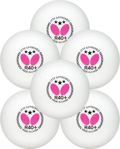 Butterfly R40+ Table Tennis Balls — 40mm White Ping Pong Ball — ITTF Certified Professional Table Tennis Ball — Poly Table Tennis Ball — 3 Pack, 6 Pack, or 12 Pack in Saudi Arabia