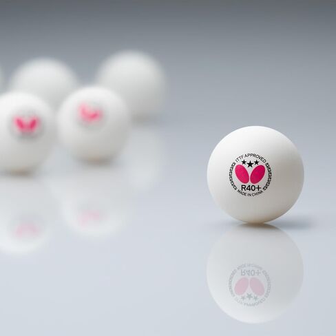 Butterfly R40+ Table Tennis Balls — 40mm White Ping Pong Ball — ITTF Certified Professional Table Tennis Ball — Poly Table Tennis Ball — 3 Pack, 6 Pack, or 12 Pack in Saudi Arabia