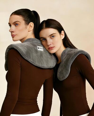 وسادة تسخين قابلة للاستخدام في الميكروويف من كومويل للرقبة والكتفين، حزمة حرارية رطبة مرجحة 3.3 رطل مع غطاء قابل للإزالة وقابل للغسل، لفافة رقبة ساخنة في الميكروويف لتخفيف آلام الظهر in Kuwait