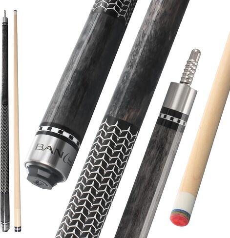 أعواد البلياردو من Banly - عصا حمام سباحة من خشب القيقب الكندي مقاس 58 بوصة، عصا جديلة منخفضة الانحراف برأس 12.5 مم، عصا حمام السباحة للتحكم الدقيق في 9 كرات، والسنوكر واللعب التنافسي in Kuwait