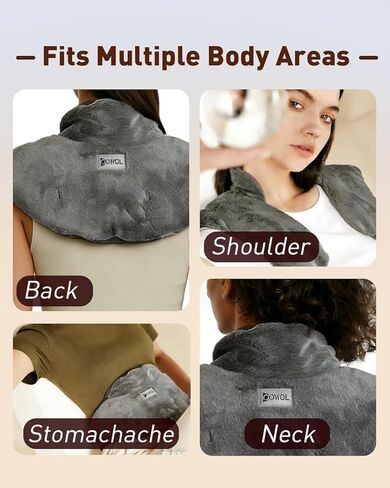 وسادة تسخين قابلة للاستخدام في الميكروويف من كومويل للرقبة والكتفين، حزمة حرارية رطبة مرجحة 3.3 رطل مع غطاء قابل للإزالة وقابل للغسل، لفافة رقبة ساخنة في الميكروويف لتخفيف آلام الظهر in Kuwait