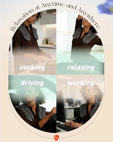 وسادة تسخين قابلة للاستخدام في الميكروويف من كومويل للرقبة والكتفين، حزمة حرارية رطبة مرجحة 3.3 رطل مع غطاء قابل للإزالة وقابل للغسل، لفافة رقبة ساخنة في الميكروويف لتخفيف آلام الظهر in Kuwait