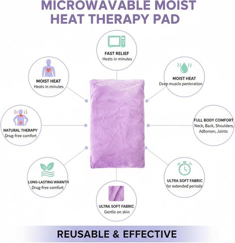 Premium Microwave Heating Pad - Soft Fabric for Muscle Comfort & Relaxation - Reusable Hot Pad for Neck, Back, Shoulder, and Abdomen in Kuwait