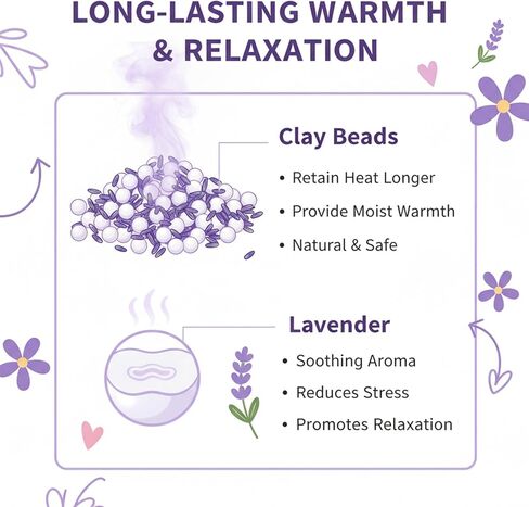 Premium Microwave Heating Pad - Soft Fabric for Muscle Comfort & Relaxation - Reusable Hot Pad for Neck, Back, Shoulder, and Abdomen in Kuwait