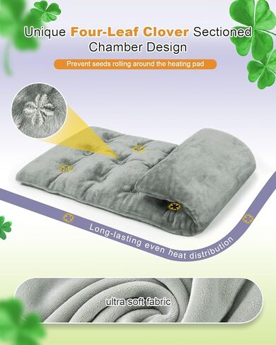 وسادة تدفئة بالميكروويف من كومويل مقاس 6 * 16 بوصة للرقبة والكتف وتشنجات الدورة الشهرية والظهر وسادة تدفئة رطبة محمولة مضغوطة دافئة، رمادي غير معطر in Kuwait