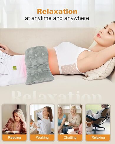 وسادة تدفئة بالميكروويف من كومويل مقاس 6 * 16 بوصة للرقبة والكتف وتشنجات الدورة الشهرية والظهر وسادة تدفئة رطبة محمولة مضغوطة دافئة، رمادي غير معطر in Kuwait