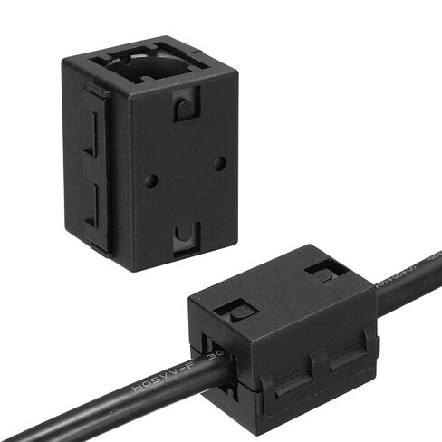 MECCANIXITY Clip-on Ferrite Ring Core, 19mm RFI EMI Noise Suppression Filter Cable Clip Ferrite Beads for USB Audio Video Data Cables, for Interference Reduction, Black,Square in Saudi Arabia