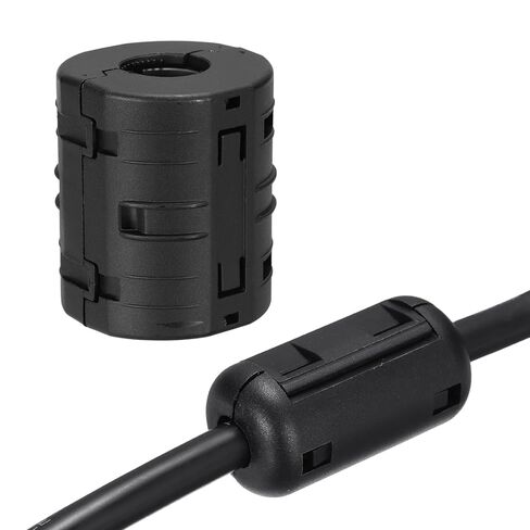 MECCANIXITY Clip-on Ferrite Ring Core, 19mm RFI EMI Noise Suppression Filter Cable Clip Ferrite Beads for USB Audio Video Data Cables, for Interference Reduction, Black,Square in Kuwait