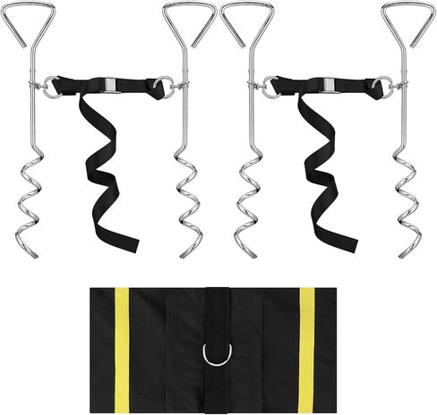 Basketball Goal Anchor, Heavy Duty Basketball Hoop Tie Down Kit, Court Setup Ground Stakes with Adjustable Straps for Mounting Trampoline Swing Tent in Kuwait