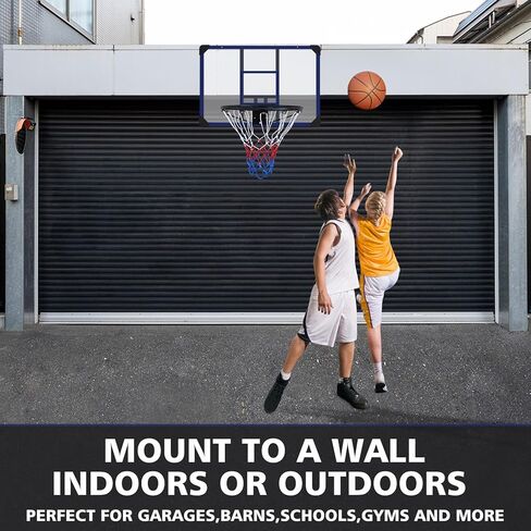 طوق كرة سلة مثبت على الحائط، ظهر مقاوم للكسر مقاس 81.28 سم × 60.96 سم، بولي كلوريد الفينيل، قابل للطي، طوق متين وشبكة مناسبة لجميع الأحوال الجوية للعب في الأماكن المغلقة/الخارجية in Kuwait