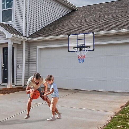 طوق كرة سلة مثبت على الحائط، ظهر مقاوم للكسر مقاس 81.28 سم × 60.96 سم، بولي كلوريد الفينيل، قابل للطي، طوق متين وشبكة مناسبة لجميع الأحوال الجوية للعب في الأماكن المغلقة/الخارجية in Kuwait