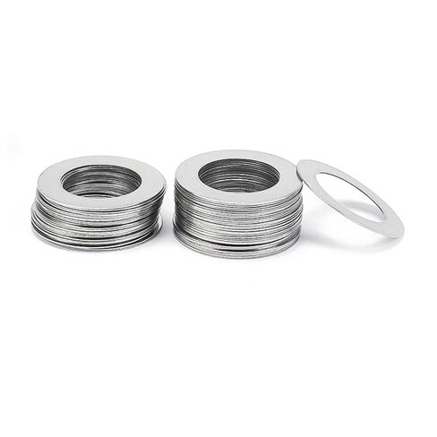 Flat Washers, 50Pcs 304 Stainless Steel Adjusting Ultrathin Shim Plain Gasket 0.1/0.2/0.3mm in Saudi Arabia
