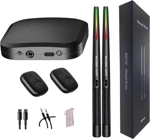 أعواد الطبول الإلكترونية، أعواد الطبول الهوائية مع أجهزة استشعار لاسلكية، العب الطبول في أي مكان، أعواد الطبول الرقمية المحمولة للبالغين، هدية لقارعي الطبول ومحبي الموسيقى in Kuwait