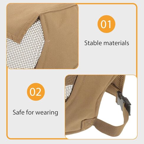 PRETYZOOM Full Face Steel Mesh Outdoor Game Mask with Breathable Protective Guard, Adjustable Mud Color Fencing and Archery Face Cover for Men and Women in Kuwait