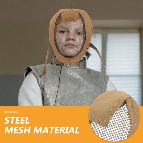 PRETYZOOM Full Face Steel Mesh Outdoor Game Mask with Breathable Protective Guard, Adjustable Mud Color Fencing and Archery Face Cover for Men and Women in Kuwait