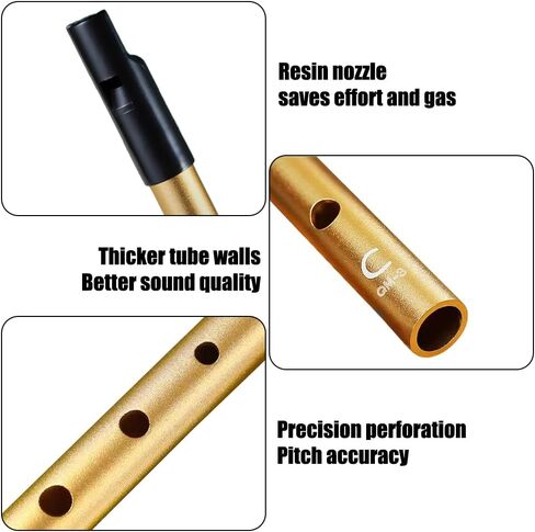 Key of C Whistle Hand Carved Flute Folk Wind Music Instrument Irish longitudinal flute Handmade Musical Instrument,Recommended for Beginners, Includes a Learning Manual-Brown in Saudi Arabia