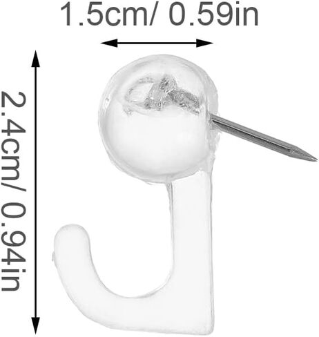 100pcs Clear Thumb Tacks Hooks: Transparent Push Pin - Photo Display Thumb Tacks - Cork Board Push Pin for Wall Hanging Pictures Bulletin Board in Saudi Arabia