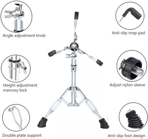 حامل طبلة سنير خفيف الوزن من ريدجيارد، حامل مثلث مزدوج الدعامات 14.2 بوصة - 19.7 بوصة، قابل للتعديل مناسب لطبل كمين 12-14 بوصة in Kuwait