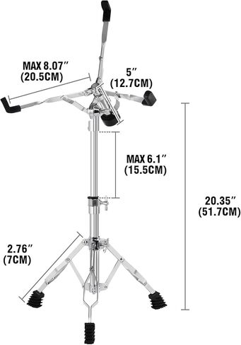 حامل طبلة سنير خفيف الوزن من ريدجيارد، حامل مثلث مزدوج الدعامات 14.2 بوصة - 19.7 بوصة، قابل للتعديل مناسب لطبل كمين 12-14 بوصة in Kuwait