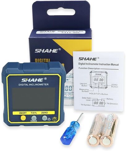 SHAHE مقياس زاوية رقمي منقلة مغناطيسية مقياس ميل مستوى زاوية مكتشف زاوية مكعب مستوى صندوق مع قاعدة مغناطيسية وإضاءة خلفية in Kuwait